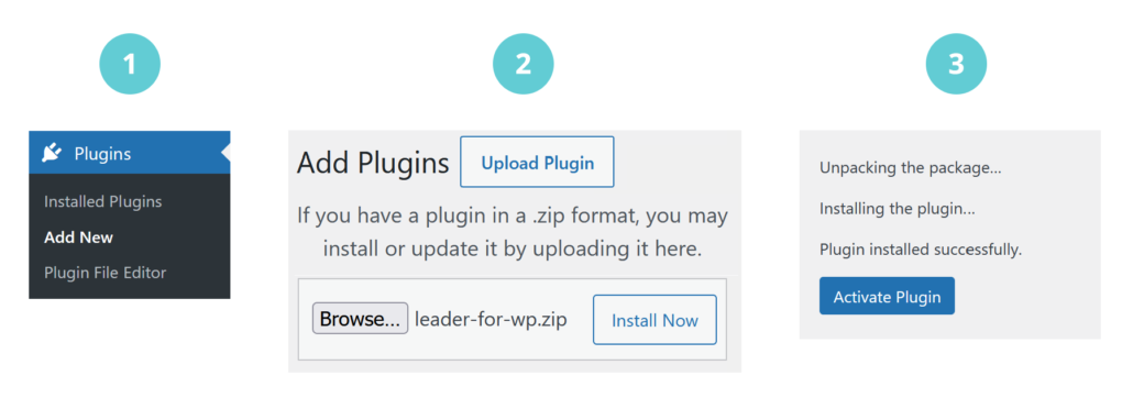 How to install leader-for-wp plugin