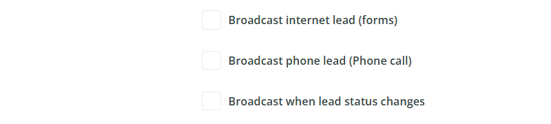 Broadcasts sending settings 