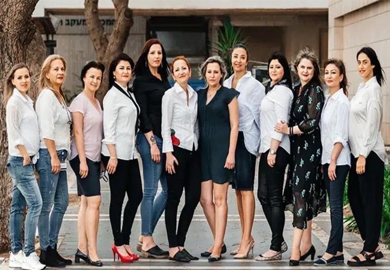 Sheba Medical Center Global Patient Services team standing together outside the hospital