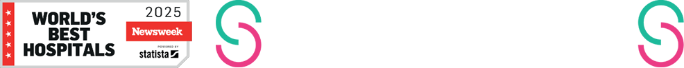 לוגו של המרכז הרפואי שיבא תל השומר עם תג Newsweek 2025 — World’s Best Hospitals tag