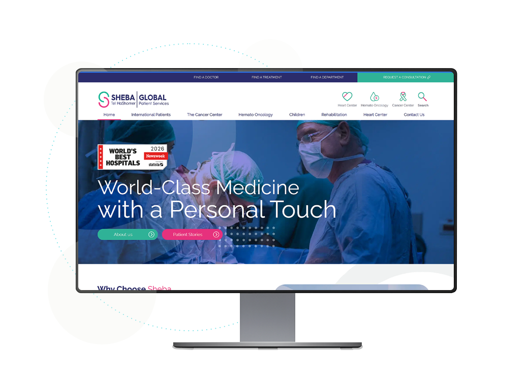Sheba Medical Center customer story with Leader connecting advertising, patient inquiries, and CRM systems